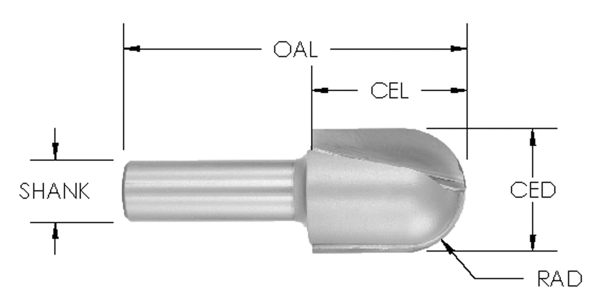 ROUND BOTTOM VEINING BITS (2 FLUTE)