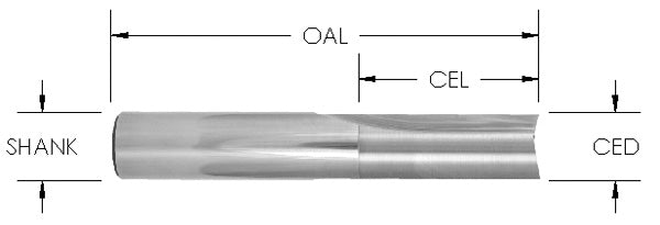 STRAIGHT BIT – 2 FLUTE (GENERAL PURPOSE APPLICATION)