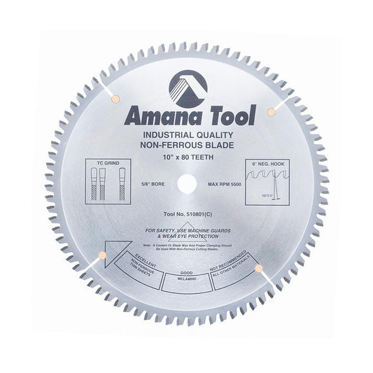 AMANA 510801 10"/80T NON FERROUS TCG GRIND