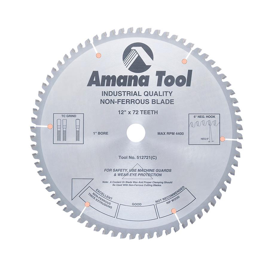 AMANA 512721 12"/72T NON FERROUS TCG GRIND