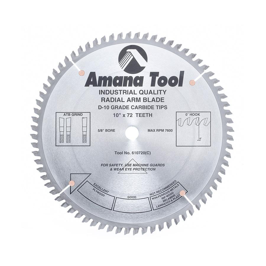 AMANA 610720 10"/72T "0" HOOK SPECIALTY ATB