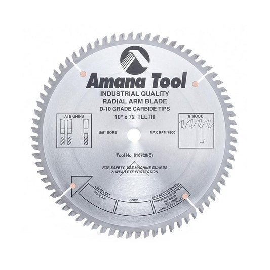 AMANA 610720 10"/72T "0" HOOK SPECIALTY ATB