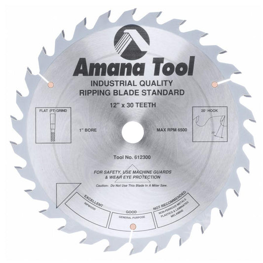 AMANA 612300 12"/30T RIPPING STRAIGHT GRIND