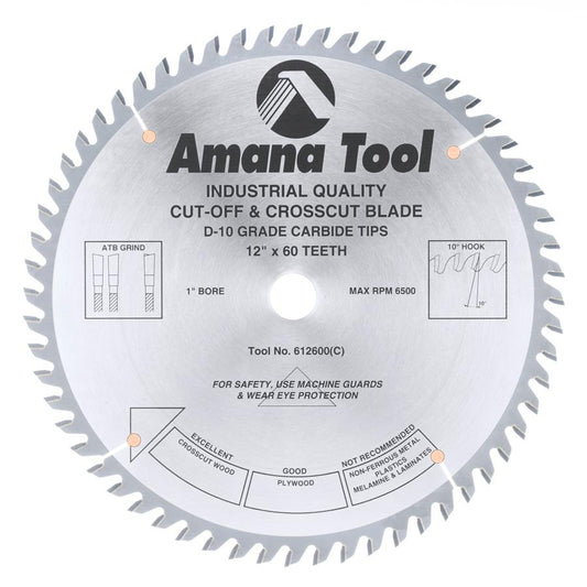 AMANA 612600 12"/60T CUT-OFF SAW ATB GRIND