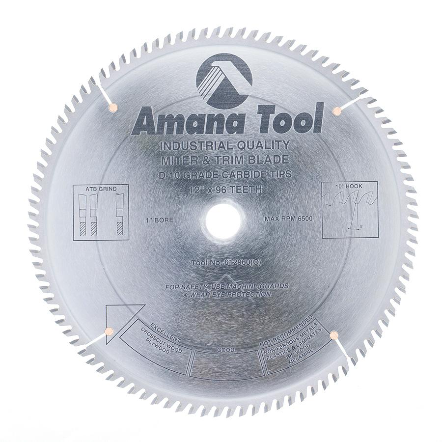 AMANA 612960 12"/96T TRIM SAW A.T.B.GRIND