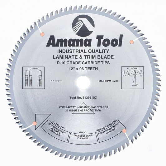 AMANA 612961 12"/96T TRIM SAW T.C.G. GRIND