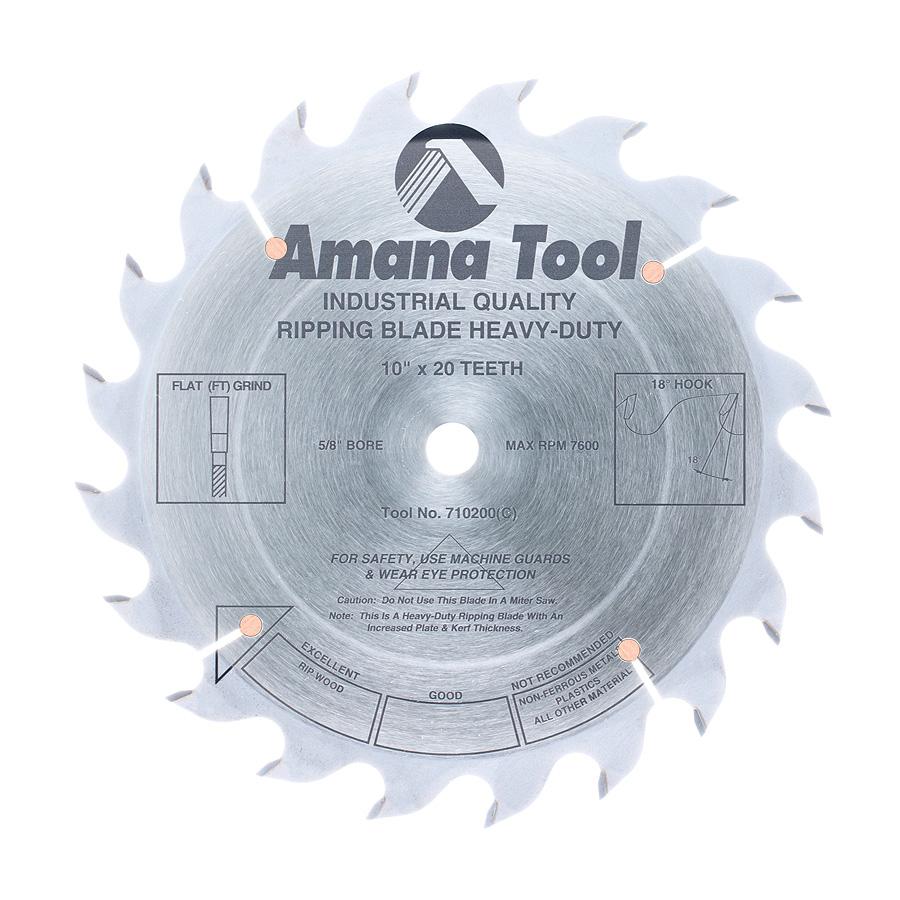 AMANA 710200 10"/20T RIPPING STRAIGHT GRIND