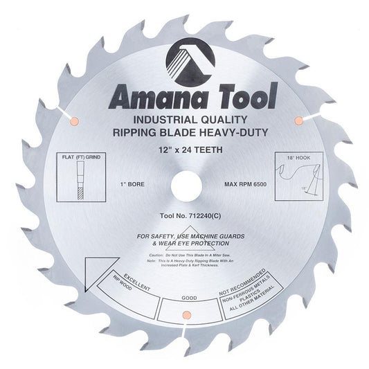 AMANA 712240 12"/24T RIPPING STRAIGHT GRIND