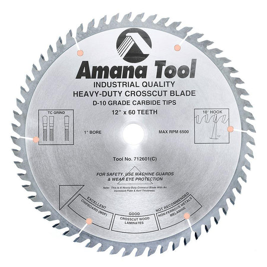 AMANA 712601 12"/60T CUT-OFF SAW TCG GRIND