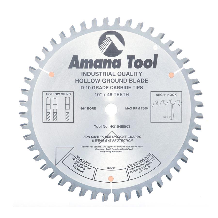 AMANA HG10480 10"/48T HOLLOW GROUND BLADE