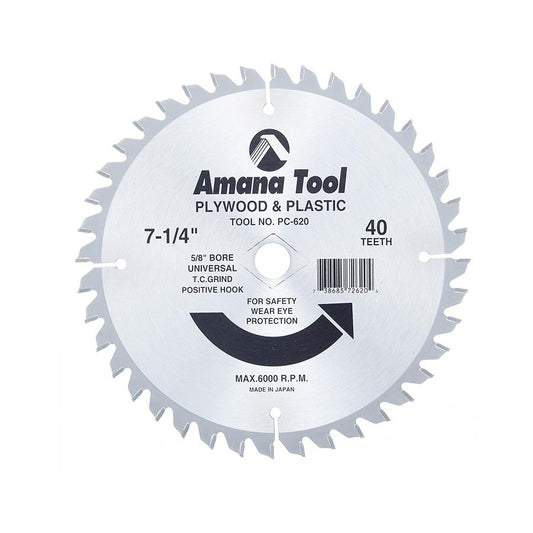 AMANA PC-620 7-1/4"/40T PLASTIC CUTTING TCG