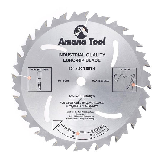 AMANA RB1020 10"/20T RIPPING STRAIGHT GRIND