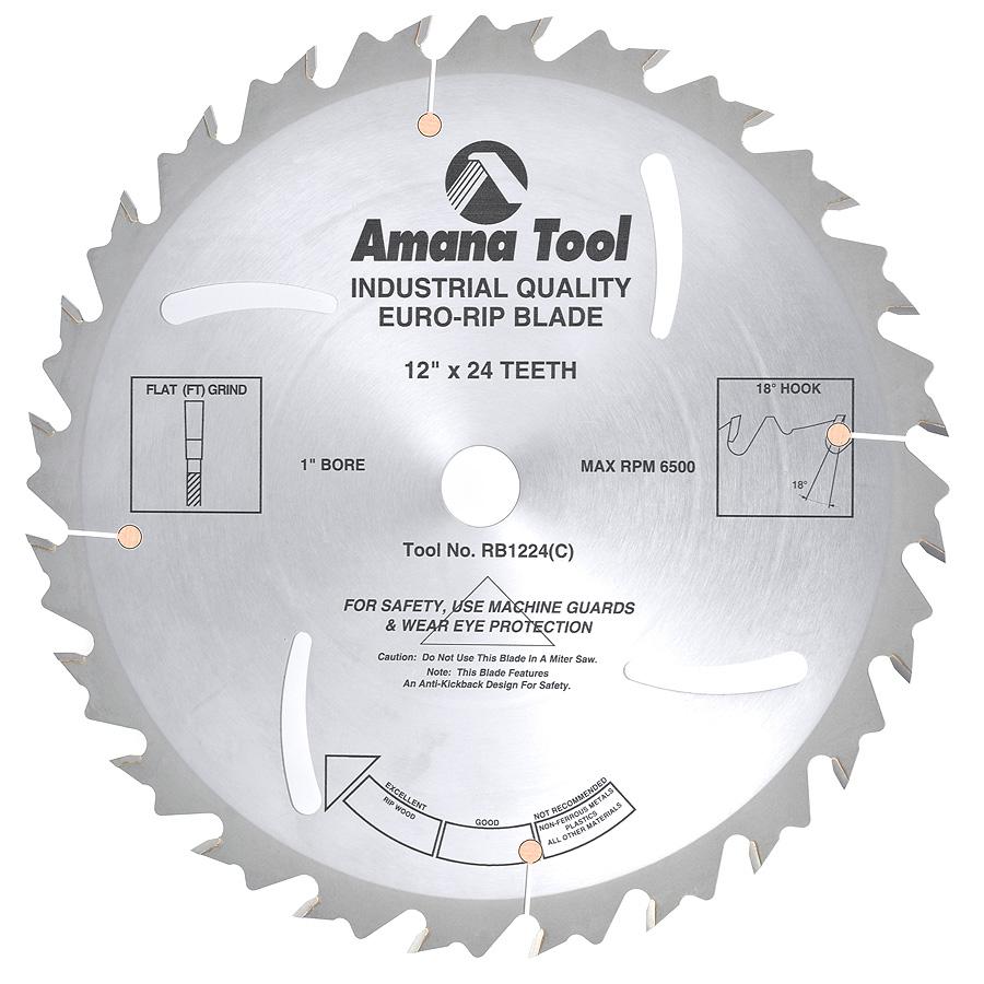 AMANA RB1224 12"/24T RIPPING STRAIGHT GRIND