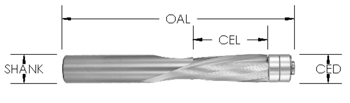 2 FLUTE FLUSH TRIM DOWNCUT BIT