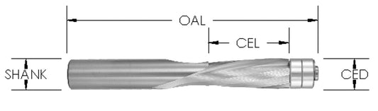 2 FLUTE FLUSH TRIM DOWNCUT BIT