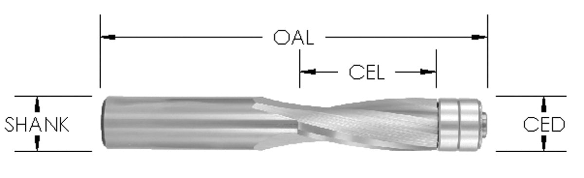 2 FLUTE FLUSH TRIM UPCUT BIT