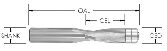 2 FLUTE FLUSH TRIM UPCUT BIT