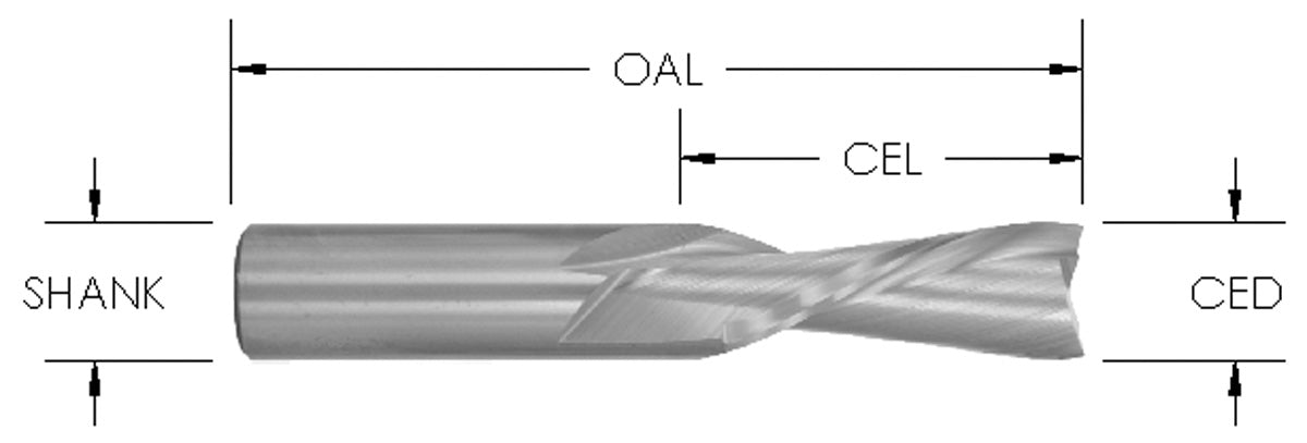 2 FLUTE DOWNCUT BITS