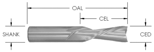 2 FLUTE DOWNCUT BITS