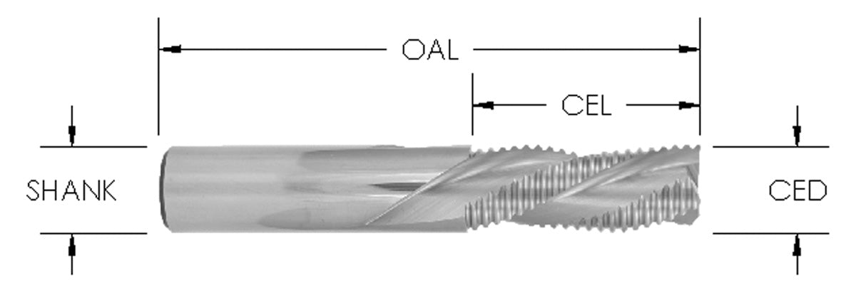 3-FLUTE DOWNCUT ROUGHERS