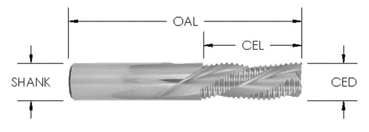 3-FLUTE DOWNCUT ROUGHERS