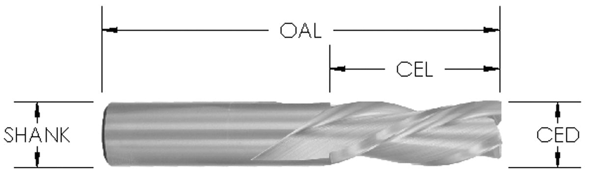 3-FLUTE DOWNCUT BITS