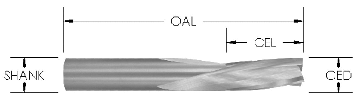 3-FLUTE DOWNCUT SLOW SPIRAL BITS