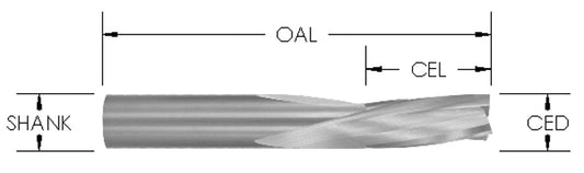 3-FLUTE DOWNCUT SLOW SPIRAL BITS