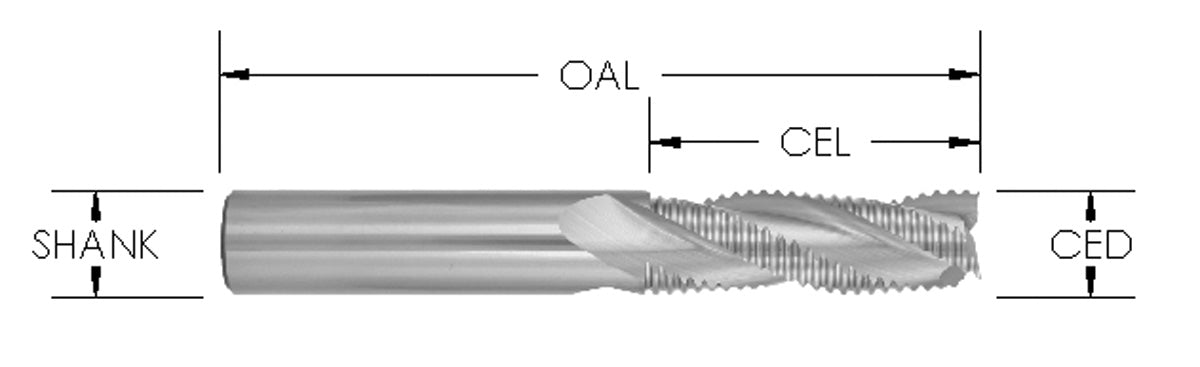 3-FLUTE UPCUT ROUGHERS