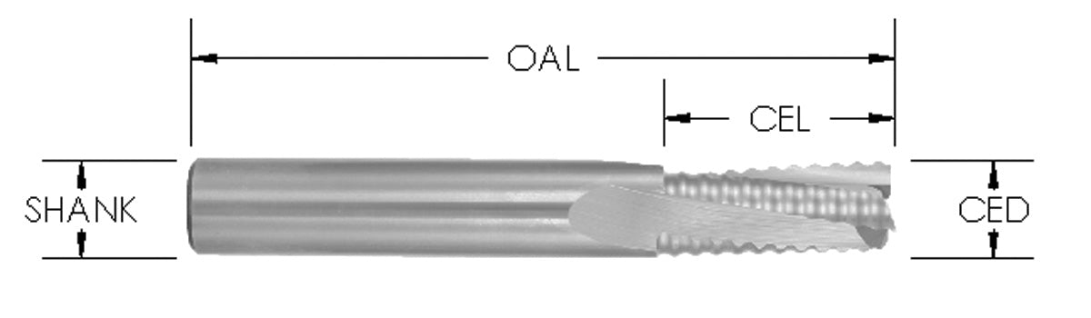 3-FLUTE UPCUT SLOW SPIRAL ROUGHERS