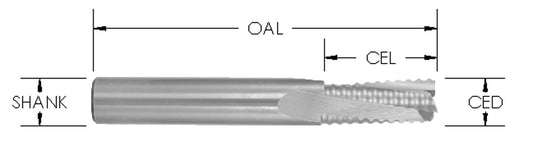 3-FLUTE UPCUT SLOW SPIRAL ROUGHERS