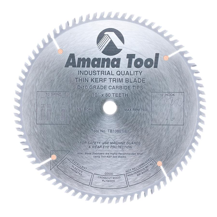 AMANA TB10801 10"/80T THIN KERF T.C.G. GRIND