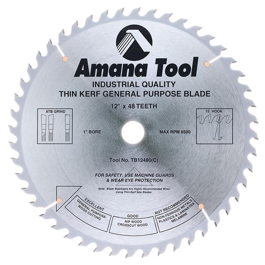 AMANA TB12480 12"/48T THIN KERF A.T.B. GRIND