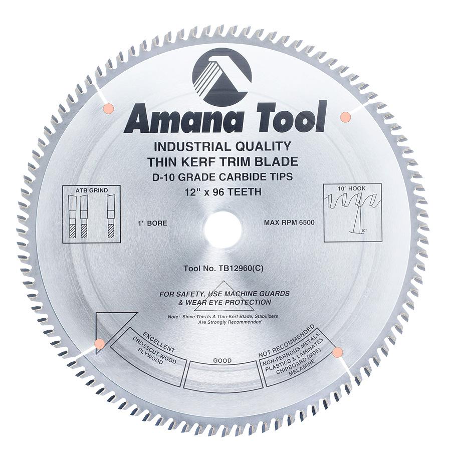 AMANA TB12960 12"/96T THIN KERF A.T.B. GRIND