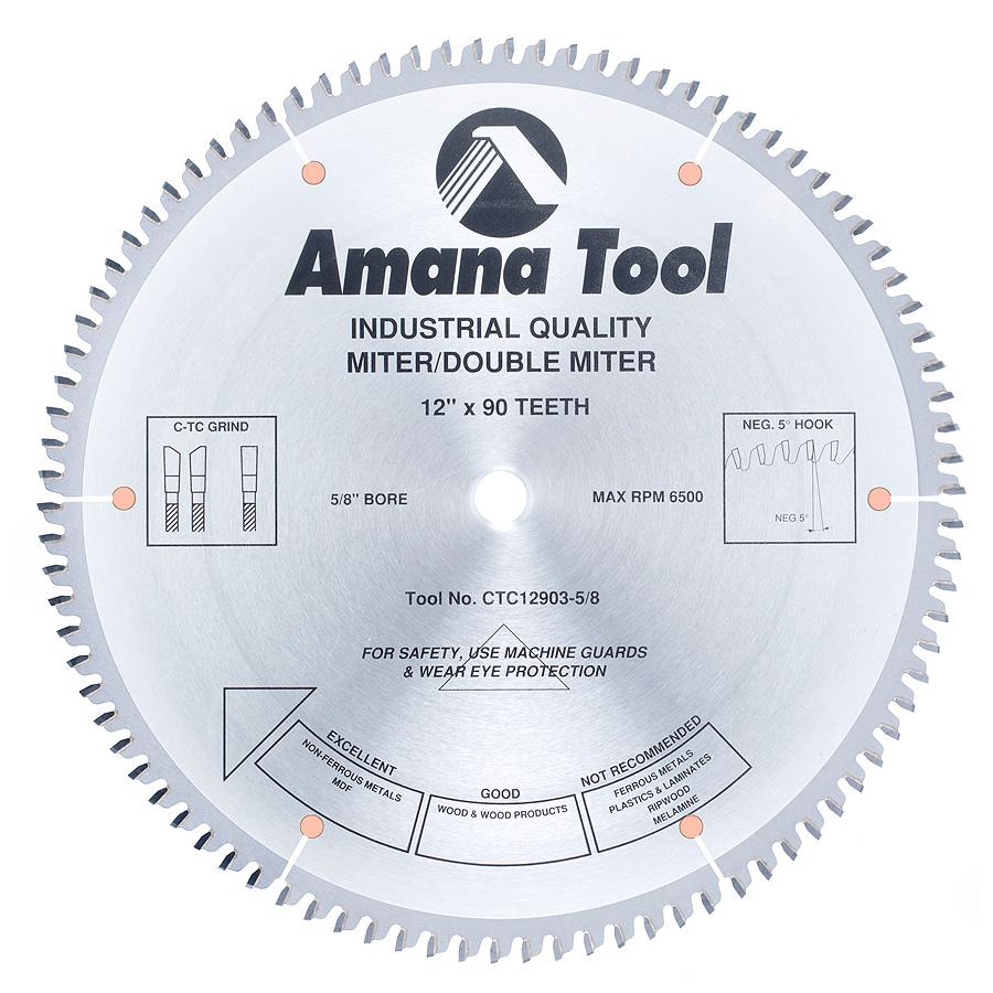 AMANA CTC12903-5/8 12"/90T DOUBLEMITER C-TCG 5/8B