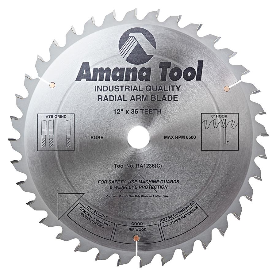 AMANA RA1236 12"/36T RADIAL ARM ATB GRIND