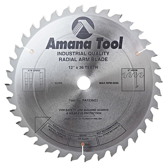 AMANA RA1236 12"/36T RADIAL ARM ATB GRIND