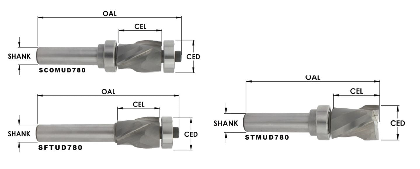 Flush Trim Bits W/Steel Shank